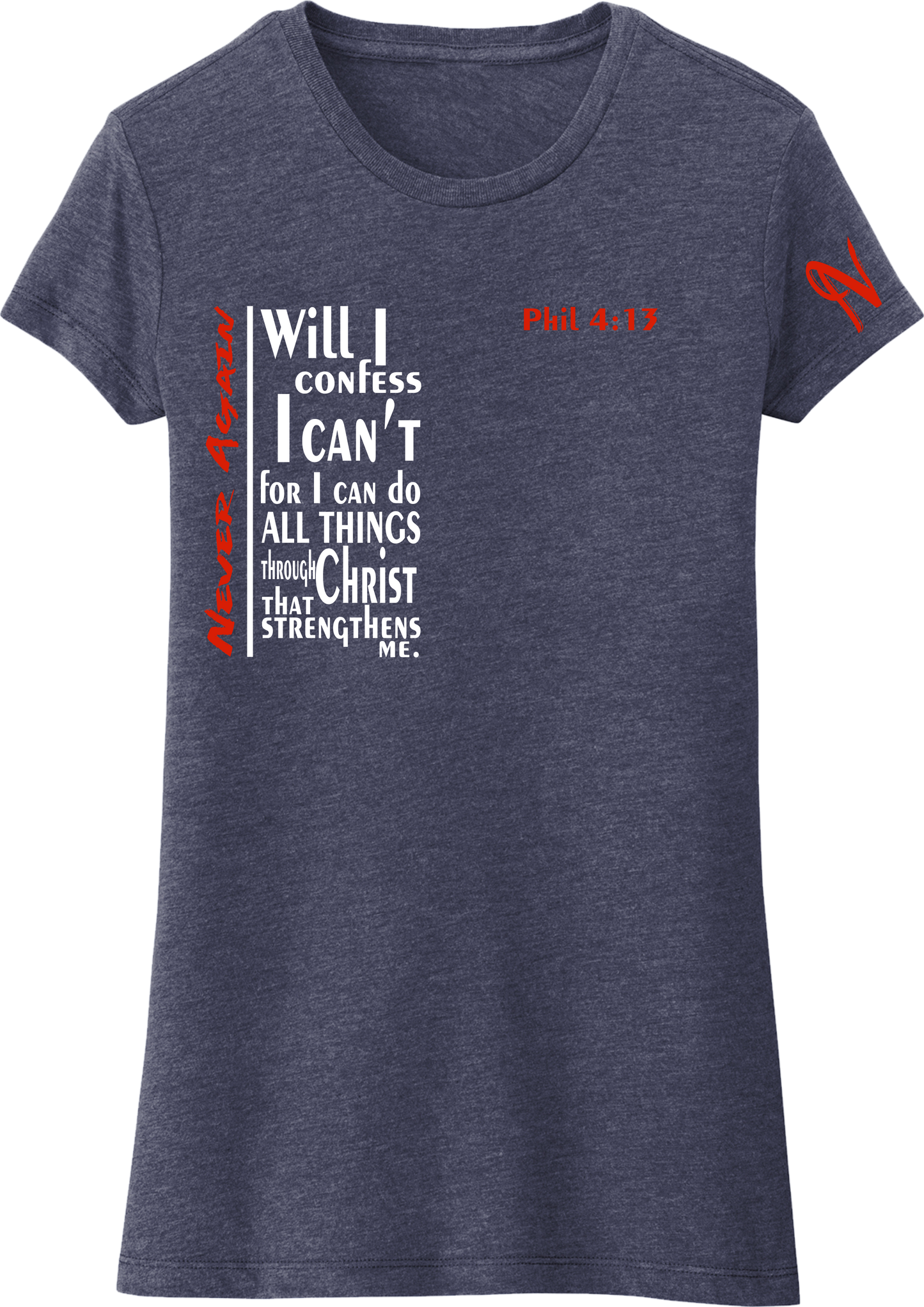 Never Again Women's Short Sleeve Navy Frost Tee V3