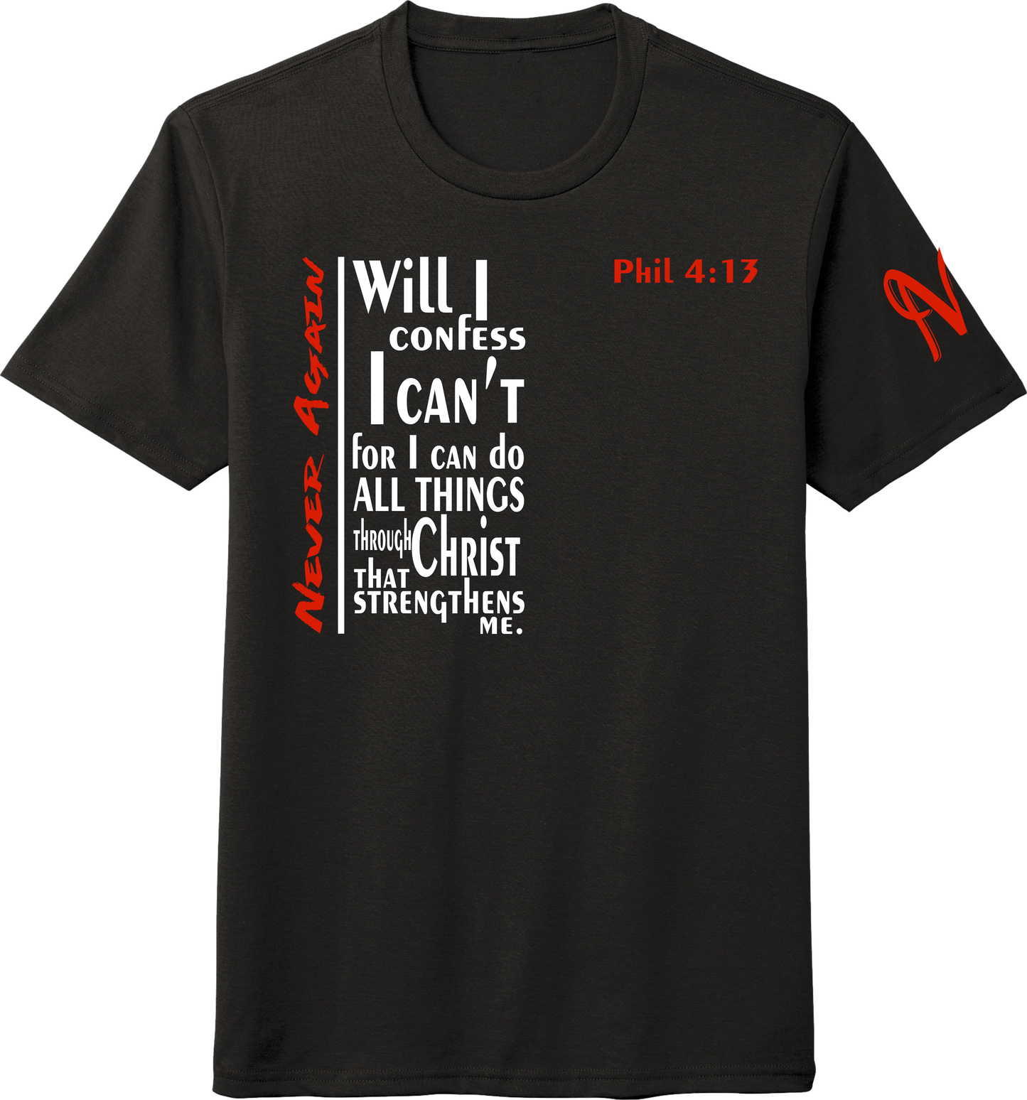 Never Again Short Sleeve Black Tee V3