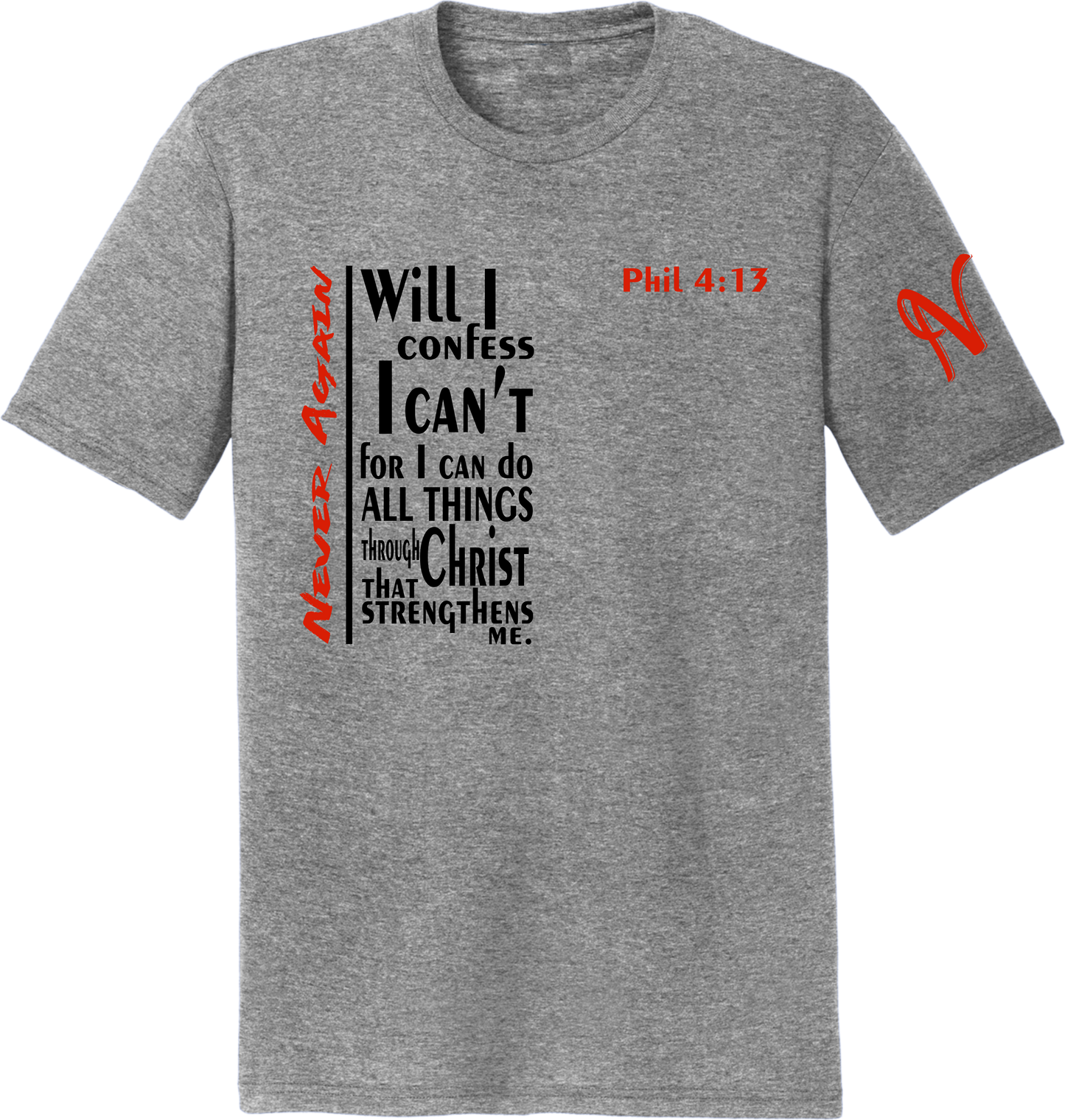 Never Again Short Sleeve Grey Tee V3