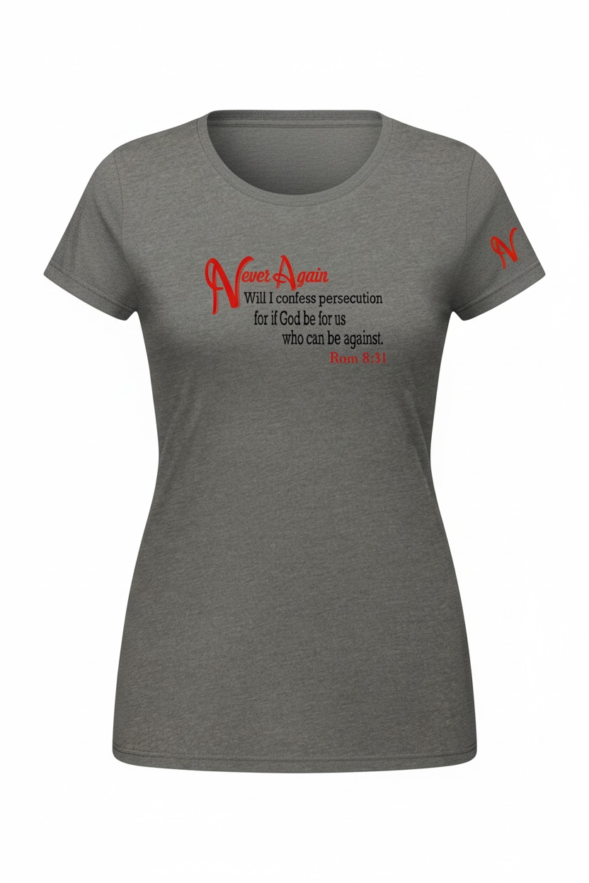 Never Again Rom 831 Persecution DT155 Womens Short Sleeve
