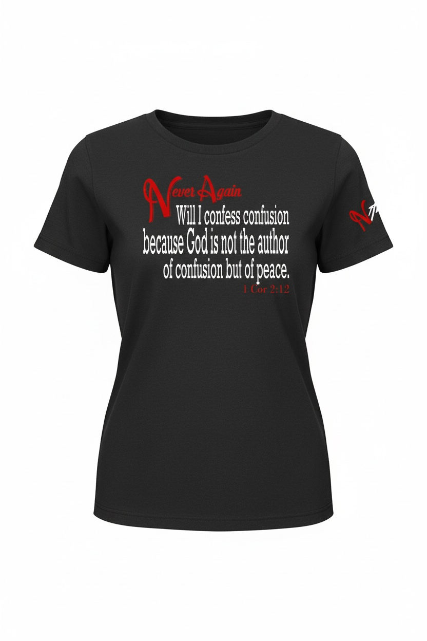 Never Again 1 Cor 212 Confusion DT155 Womens Short Sleeve