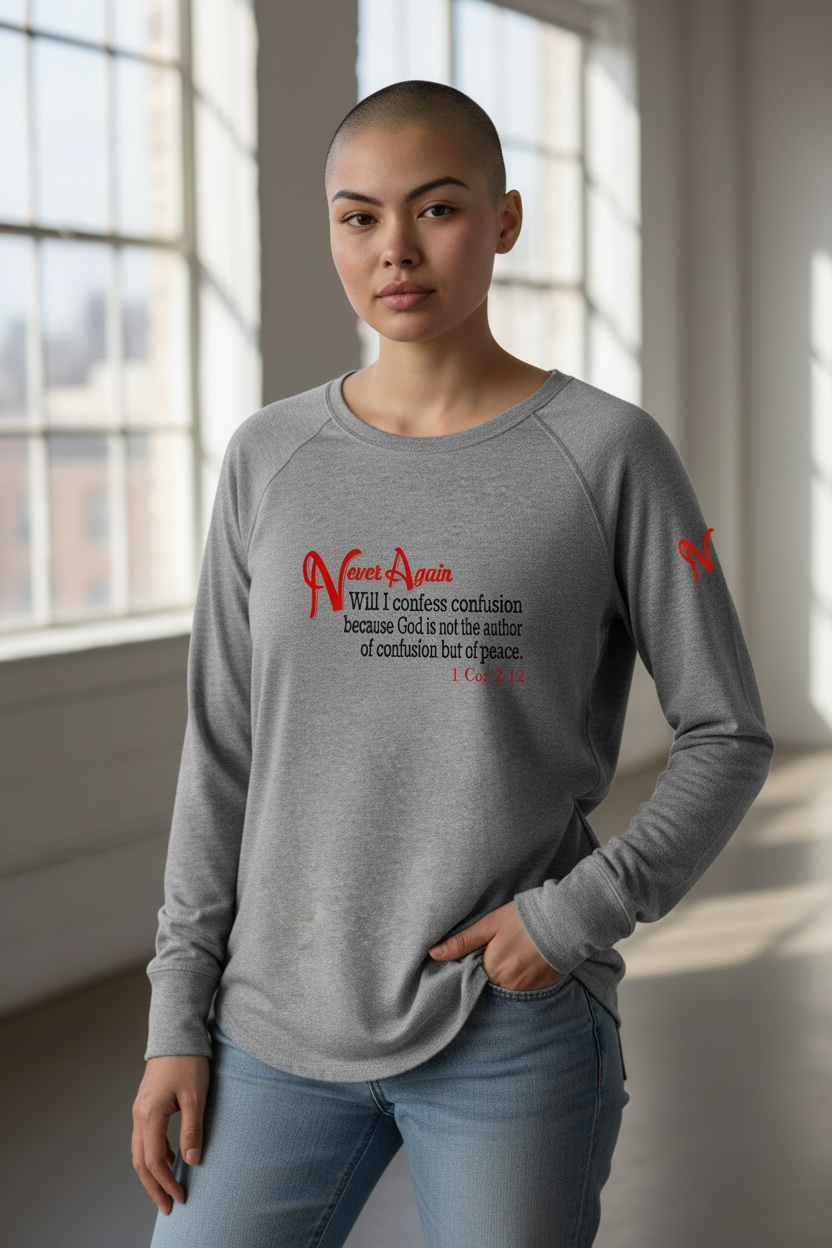 Never Again 1 Cor 212 Confusion DT132L Womens Long Sleeve
