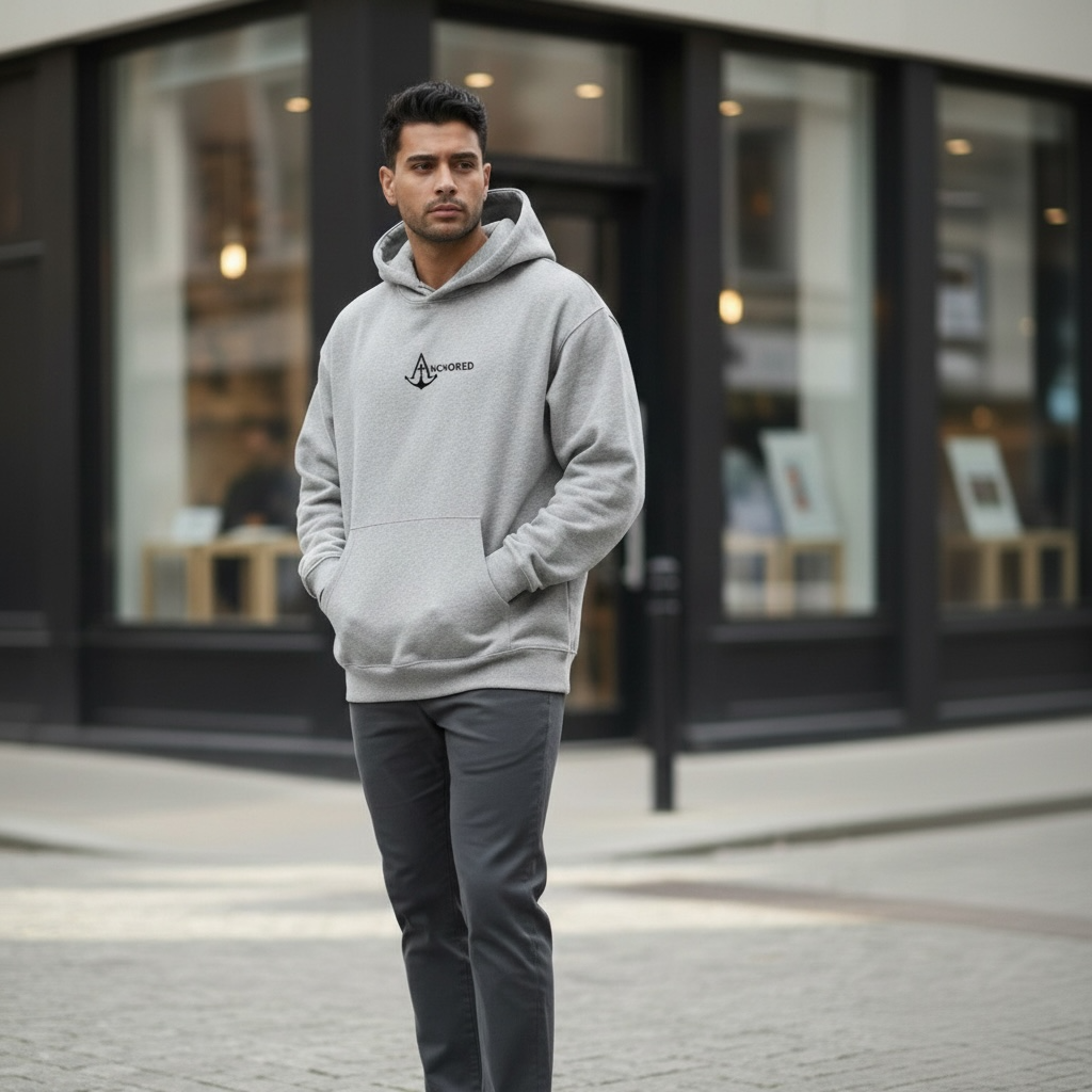 Black Anchored Hoodie