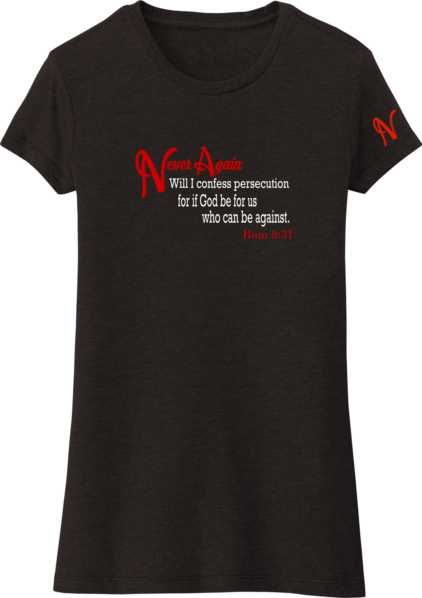 Never Again Rom 831 Persecution DT155 Womens Short Sleeve