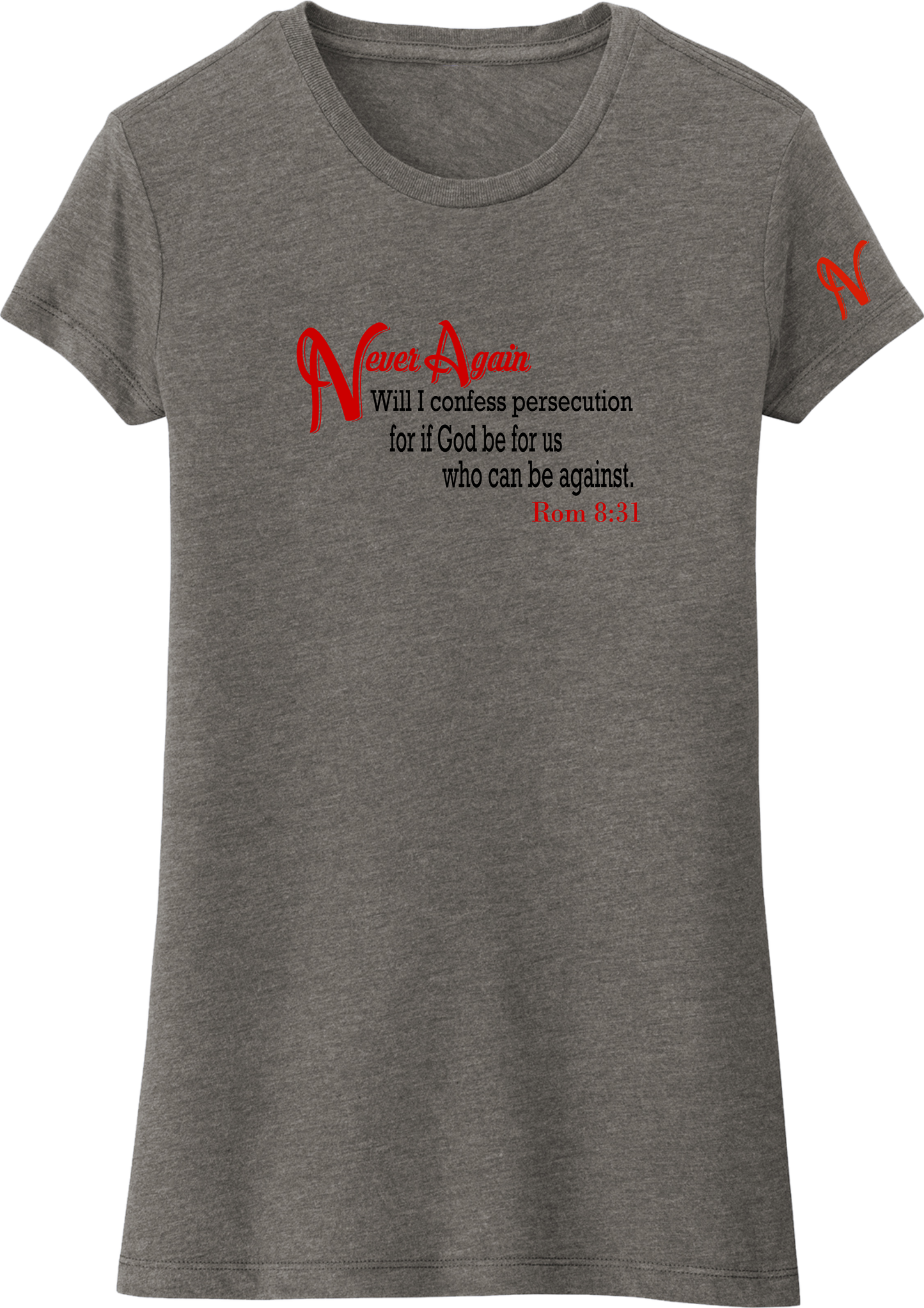 Never Again Rom 831 Persecution DT155 Womens Short Sleeve