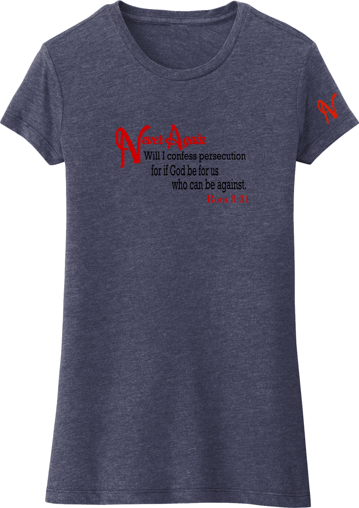 Never Again Rom 831 Persecution DT155 Womens Short Sleeve
